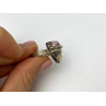 925 Sterling Silver Multicolor Jewelry Glass Ring Size 6.5 Italy
