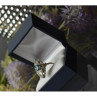 925 Sterling Silver Aquamarine & Colorless Quartz Ring Size 7.25