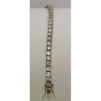 925 STERLING SILVER VERMEIL GOSHENITE BRACELET SIZE 7.5 IN