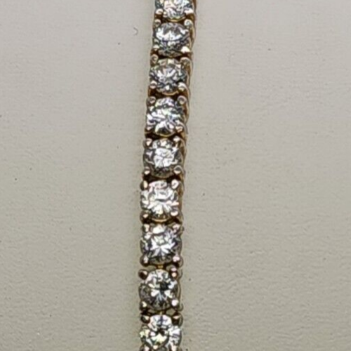 925 Sterling Silver Vermeil Goshenite Bracelet Size 7.5 IN