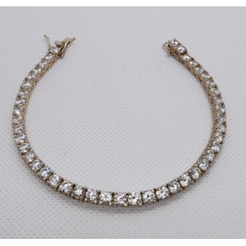 925 STERLING SILVER VERMEIL GOSHENITE BRACELET SIZE 7.5 IN