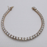 925 Sterling Silver Vermeil Goshenite Bracelet Size 7.5 IN