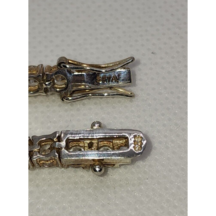 925 STERLING SILVER VERMEIL GOSHENITE BRACELET SIZE 7.5 IN