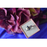 925 Sterling Silver Blue Spinel & CZ Ring Size 8