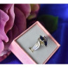 925 Sterling Silver Blue Spinel & CZ Ring Size 8