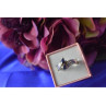 925 Sterling Silver Blue Spinel & CZ Ring Size 8