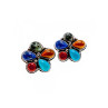 925 STERLING SILVER MULTICOLOR JASPER STUD EARRINGS