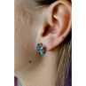 925 Sterling Silver Multicolor Jasper Stud Earrings