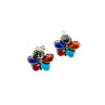 925 STERLING SILVER MULTICOLOR JASPER STUD EARRINGS