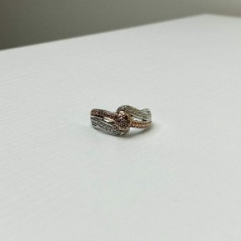 925 Sterling Silver Heliodor & White Beryl/Goshenite Ring Size 7