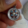 M&M 925 Sterling Silver Good Luck Pearl & Larimar Pendant Length 1.10 Inch