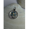 M&M 925 Sterling Silver Good Luck Pearl & Larimar Pendant Length 1.10 inch