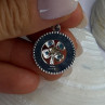 M&M 925 Sterling Silver Good Luck Pearl & Larimar Pendant Length 1.10 Inch