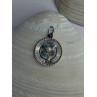 M&M 925 Sterling Silver Good Luck Pearl & Larimar Pendant Length 1.10 inch