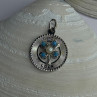 M&M 925 Sterling Silver Good Luck Pearl & Larimar Pendant Length 1.10 Inch