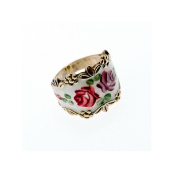 Vintage 925 Sterling Silver Enamel Ring Size 8