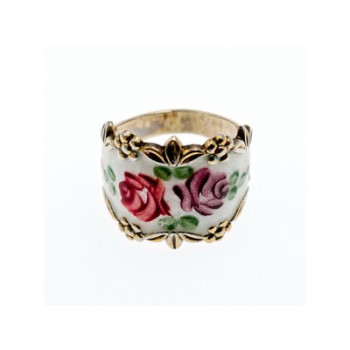 Vintage 925 Sterling Silver Enamel Ring Size 8