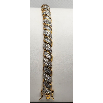 925 STERLING SILVER VERMEIL CZ BRACELET SIZE 7.15 IN