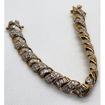 925 STERLING SILVER VERMEIL CZ BRACELET SIZE 7.15 IN