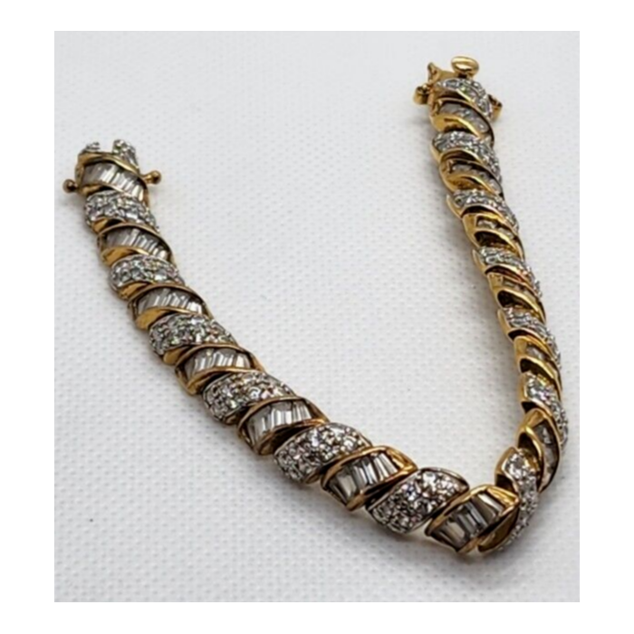 925 STERLING SILVER VERMEIL CZ BRACELET SIZE 7.15 IN