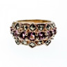 925 Sterling Silver Iolite & Marcasite Ring Size 6.5