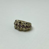 925 Sterling Silver Iolite & Marcasite Ring Size 6.5