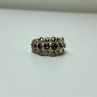 925 Sterling Silver Iolite & Marcasite Ring Size 6.5