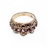 925 Sterling Silver Iolite & Marcasite Ring Size 6.5