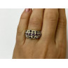 925 Sterling Silver Iolite & Marcasite Ring Size 6.5