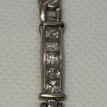 925 Sterling Silver White Quartz Bracelet Size 7.25 IN