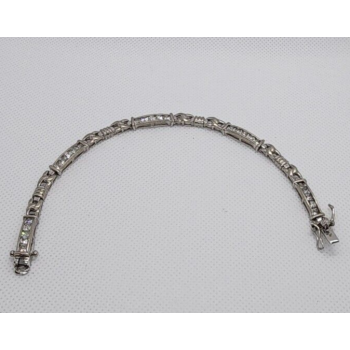 925 STERLING SILVER WHITE QUARTZ BRACELET SIZE 7.25 IN