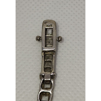 925 STERLING SILVER WHITE QUARTZ BRACELET SIZE 7.25 IN