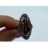 Vintage 925 Sterling Silver Garnet & Marcasites Ring Size 6.5