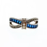 925 Sterling Silver Blue & White Spinel Ring Size 9.5