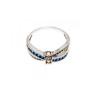 925 Sterling Silver Blue & White Spinel Ring Size 9.5