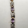925 Sterling Silver Vermeil Morganite AND Diamonds Bracelet Size 7.25 IN