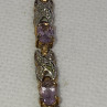 925 Sterling Silver Vermeil Morganite AND Diamonds Bracelet Size 7.25 IN