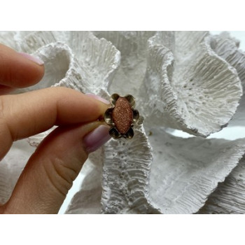 Vintage 925 Sterling Silver Aventurine Ring Size 6