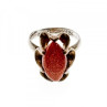 Vintage 925 Sterling Silver Aventurine Ring Size 6