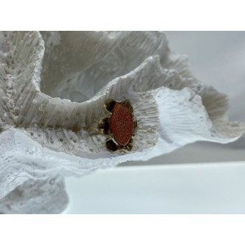 Vintage 925 Sterling Silver Aventurine Ring Size 6