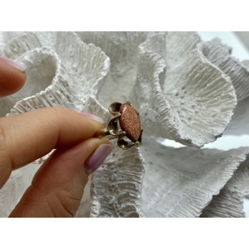 Vintage 925 Sterling Silver Aventurine Ring Size 6