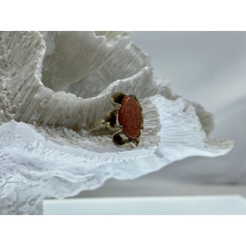 Vintage 925 Sterling Silver Aventurine Ring Size 6