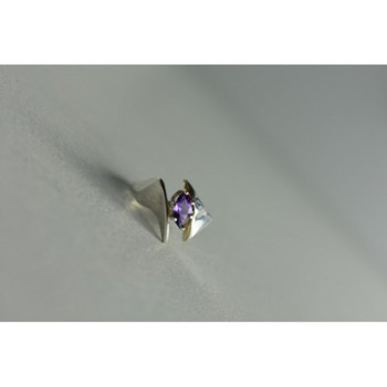 925 Sterling Silver Amethyst Ring Size 6.75