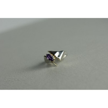 925 Sterling Silver Amethyst Ring Size 6.75