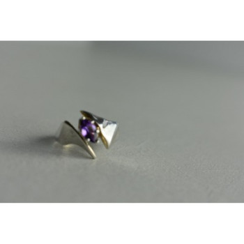 925 Sterling Silver Amethyst Ring Size 6.75