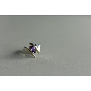 925 Sterling Silver Amethyst Ring Size 6.75