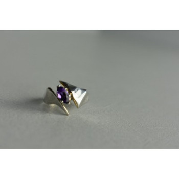 925 Sterling Silver Amethyst Ring Size 6.75