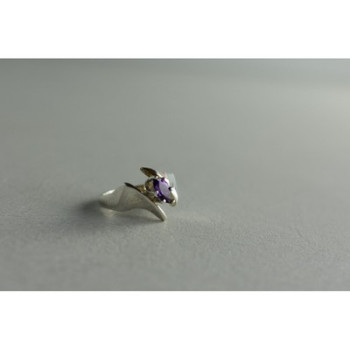 925 Sterling Silver Amethyst Ring Size 6.75