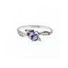 925 Sterling Silver Tanzanite & CZ Ring Size 8