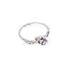 925 Sterling Silver Tanzanite & CZ Ring Size 8